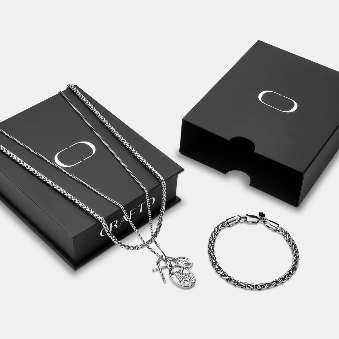 Set de regalo Jesús y María (plata)