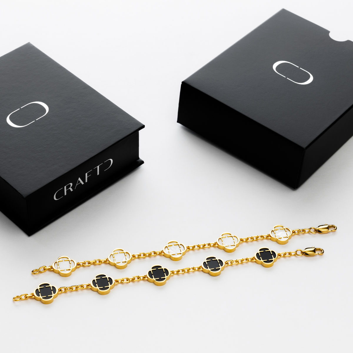 Juego de Regalo de Pulsera de Trébol (Oro)