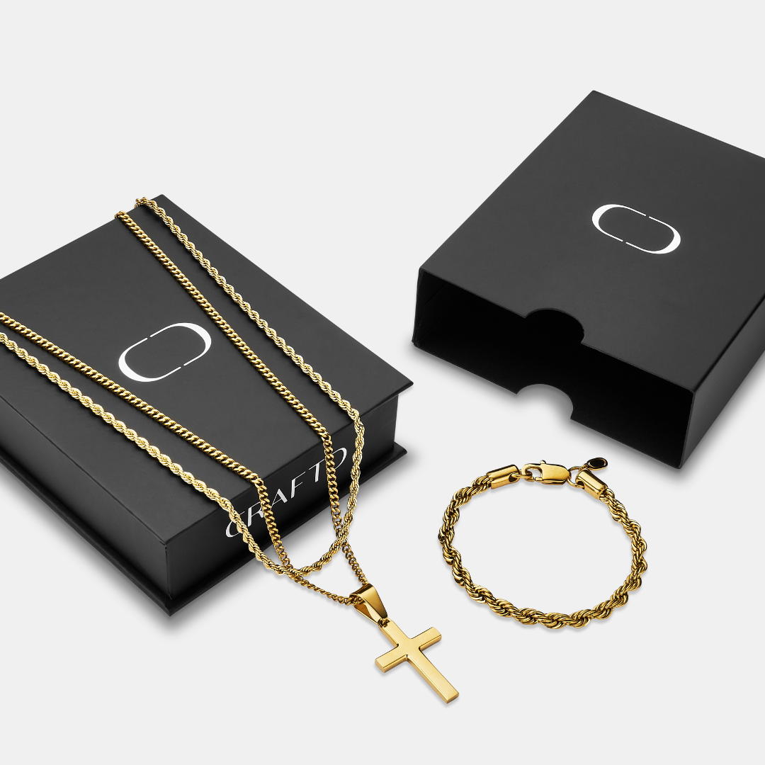 Set de regalo cruz clásica (oro)