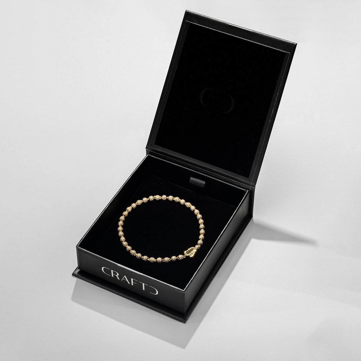 Pulsera de colgante de bola helada (Oro) 4mm