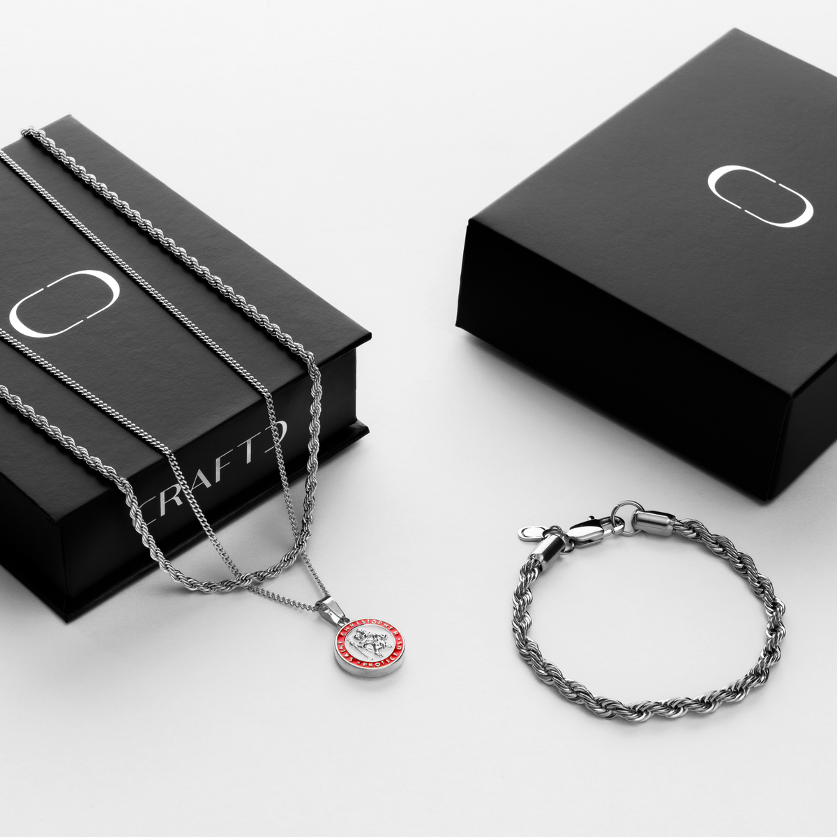 Juego de Regalo de San Cristóbal de Esmalte (Plata)