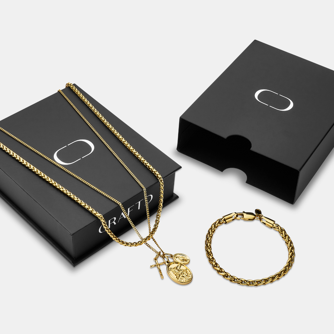 Set de regalo Jesús y María (oro)