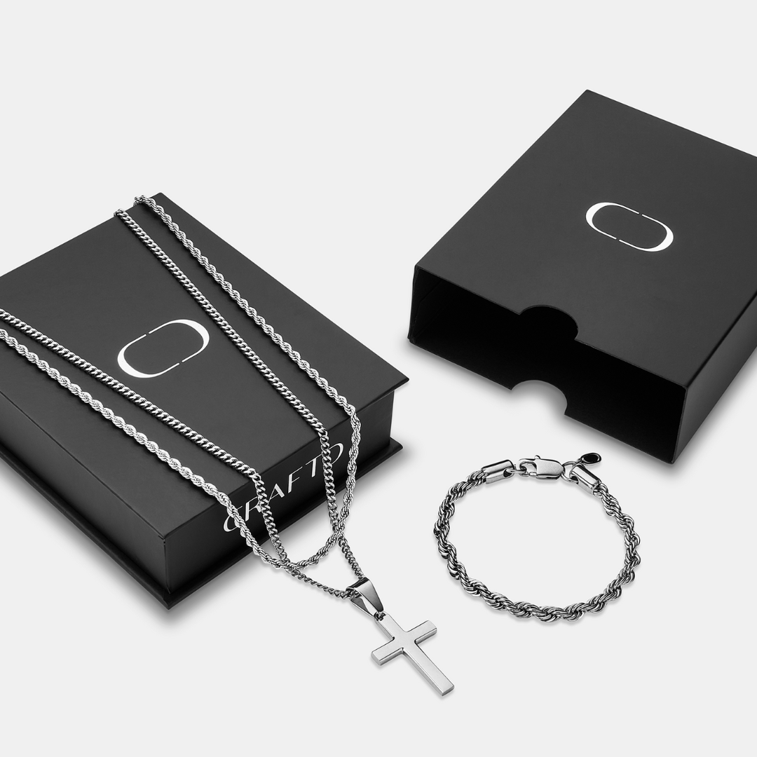 Set de regalo cruz clásica (plata)