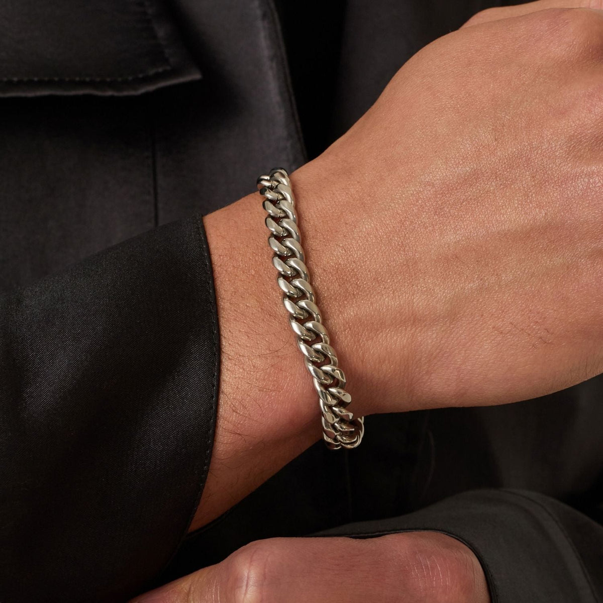 Pulsera Cubana (Plata) 8mm
