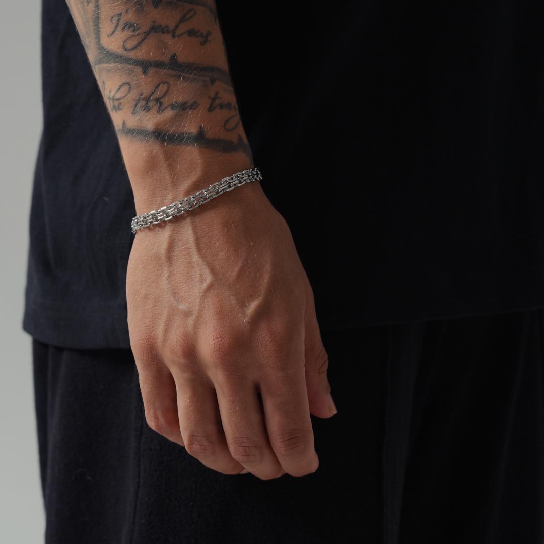 Pulsera Doble Belcher (Plata)