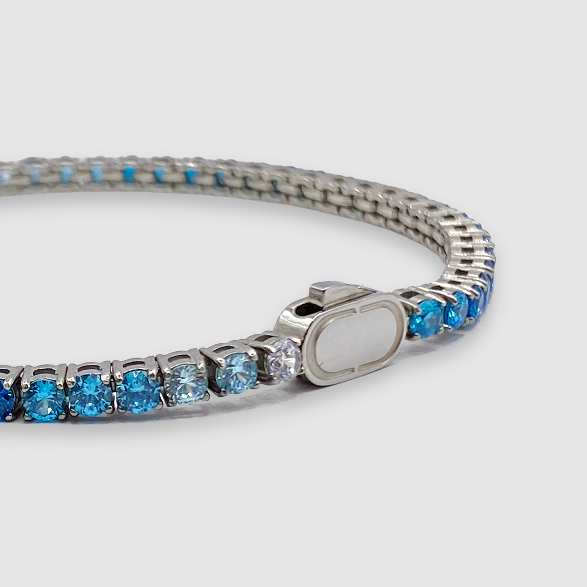 Pulsera de Tenis Azul (Plata) 3mm