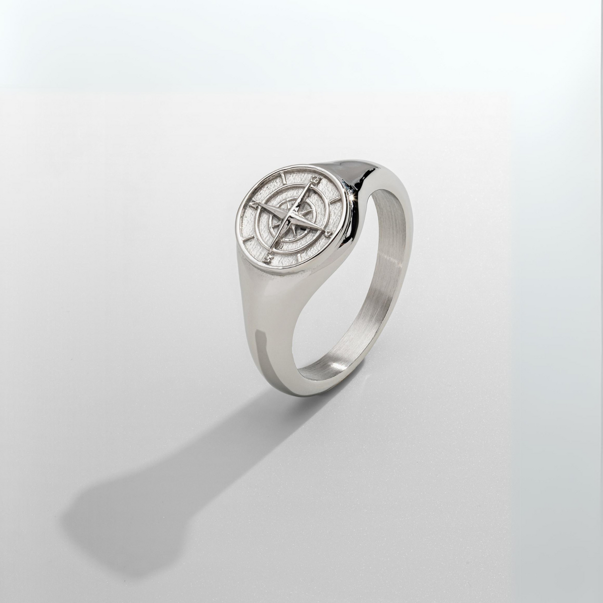 Anillo de sello de brújula (Plata)
