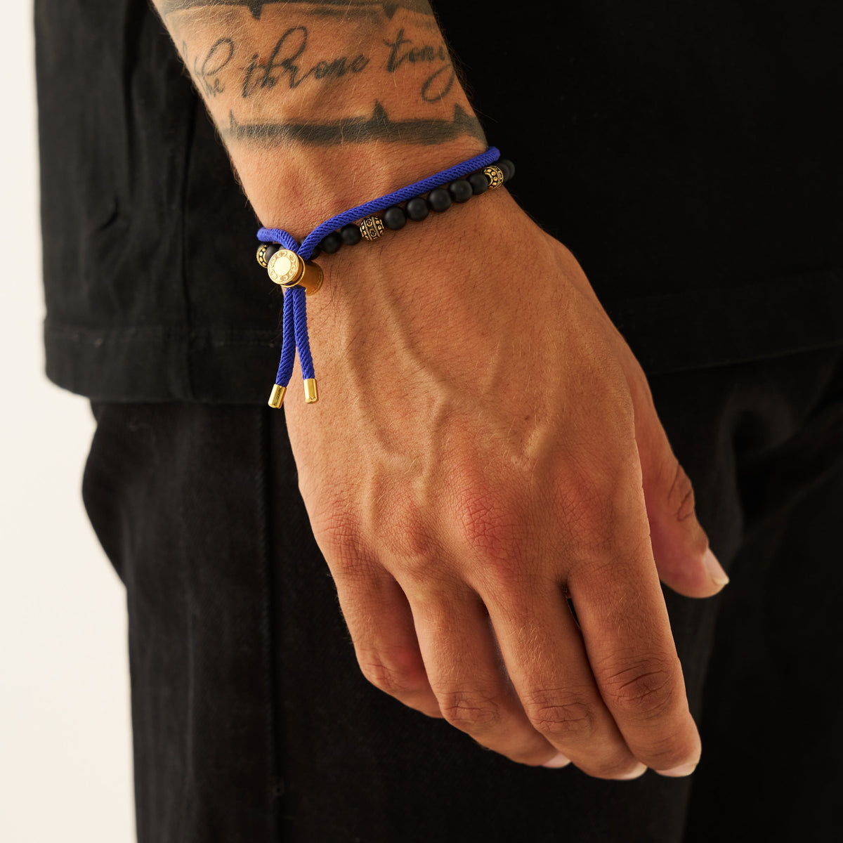 Pulsera de Piedra Ónix Mate (Oro)