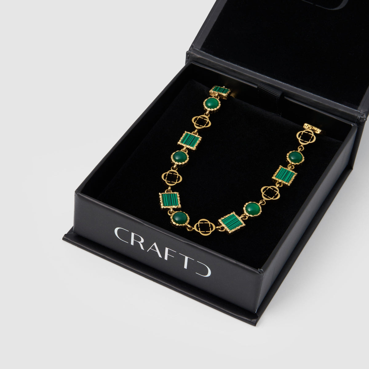 Pulsera de gema de cuarzo verde (oro)