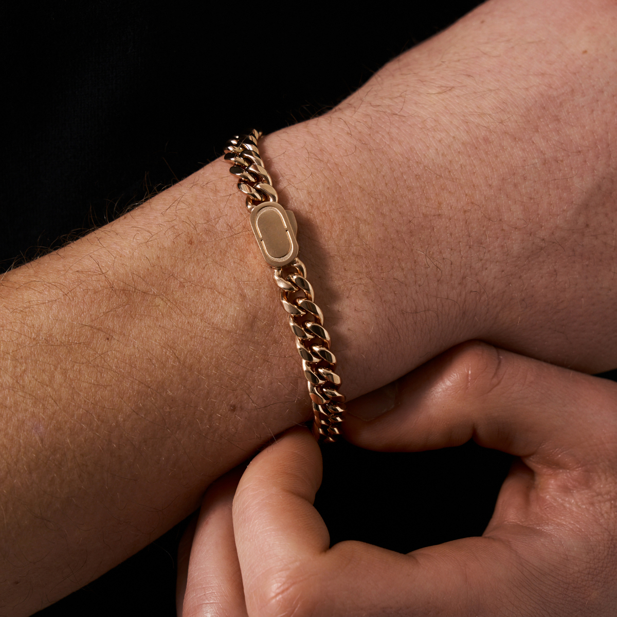 Pulsera Cubana (Oro Rosa) 8mm