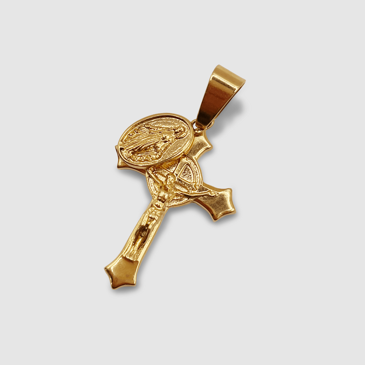 Colgante Cruz de Jesús y María (Oro)