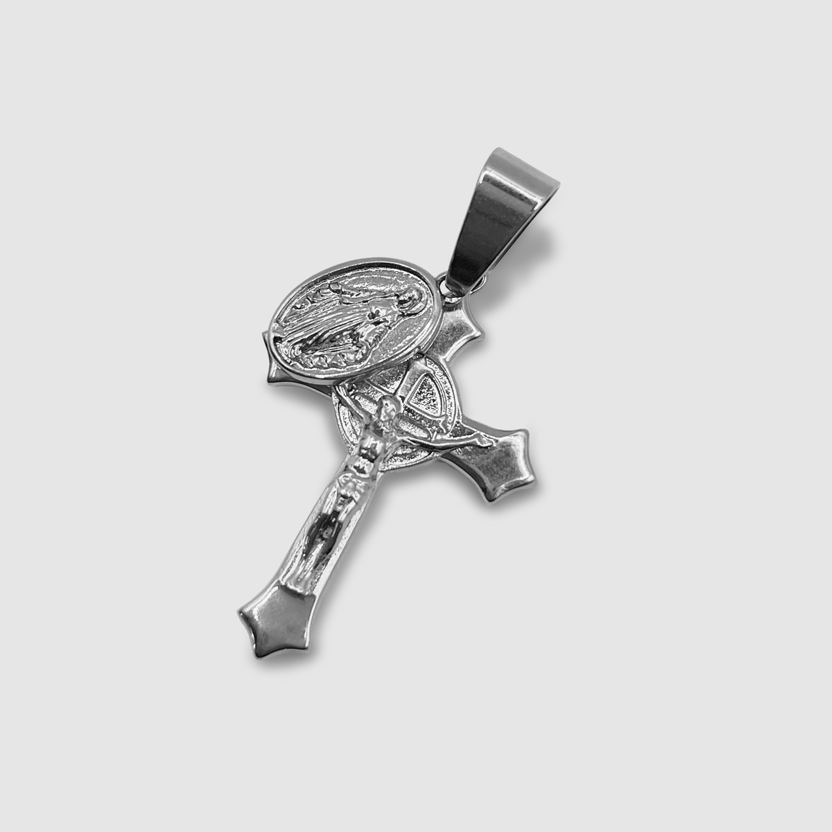 Colgante Cruz de Jesús y María (Plata)