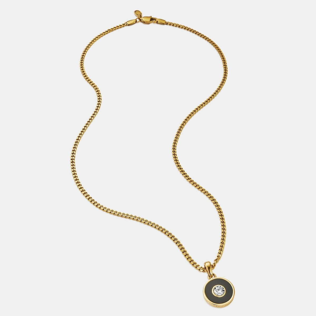Colgante de gema redonda de ónice (oro)