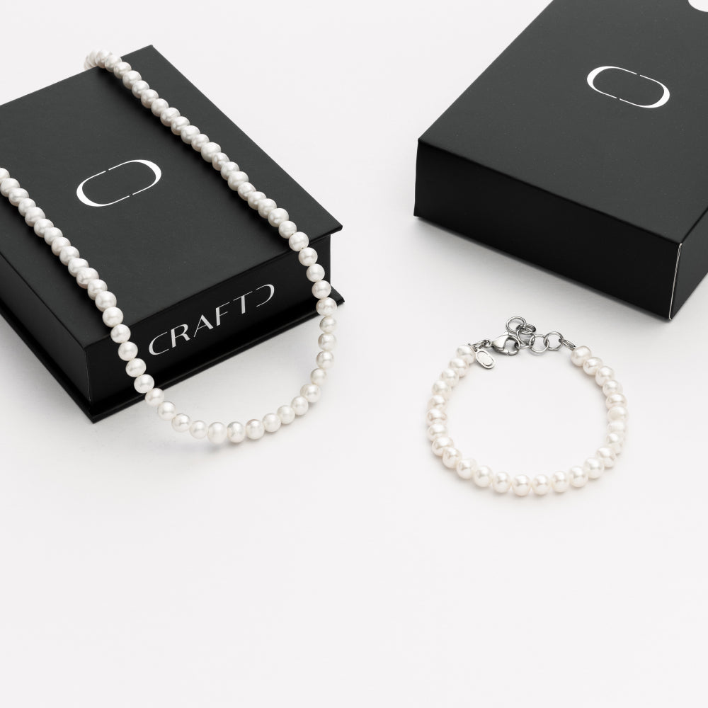 Juego de Regalo de Perlas (Plata)
