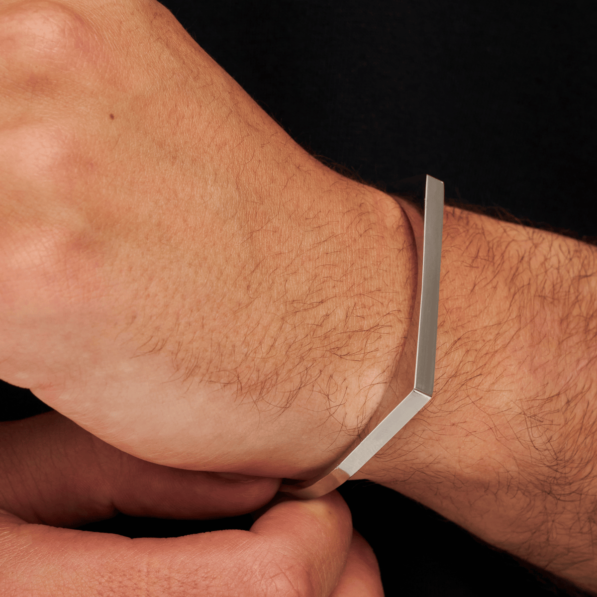 Brazalete rectangular 5mm (Plata)