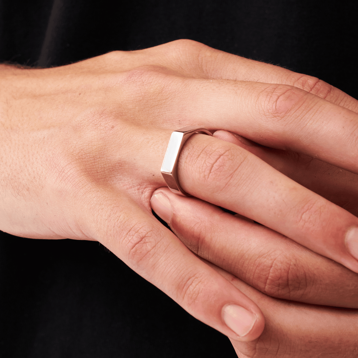 Anillo de sello rectangular (Plata)