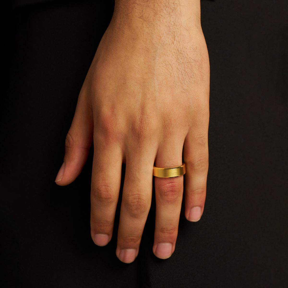 Anillo Biselado (Oro) 8mm | Tungsteno de Oro Vermeil de 18 quilates
