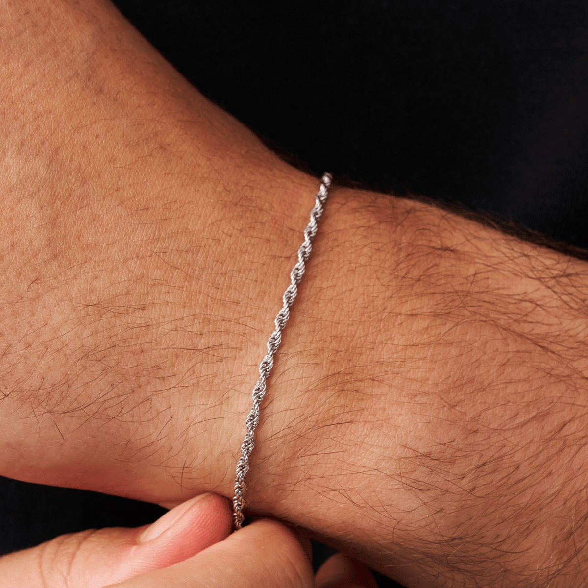 Pulsera de cuerda (Plata) 2mm