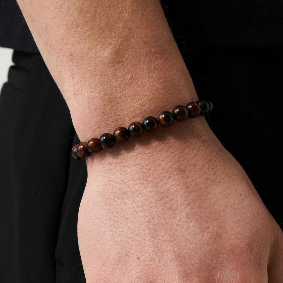 Pulsera de Perlas de Metal Ojo de Tigre (Oro)
