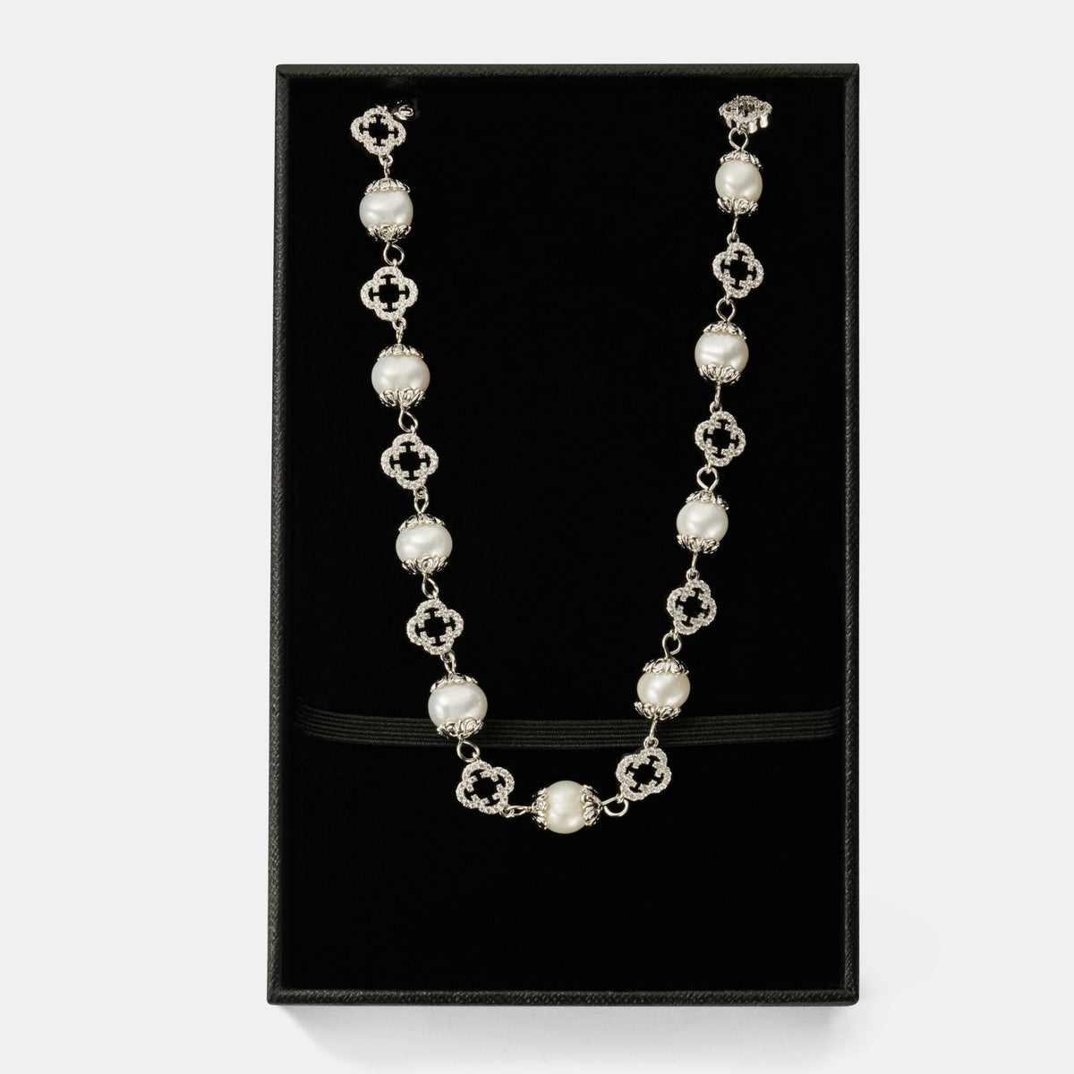 Collar de perlas reales de filigrana (plata)