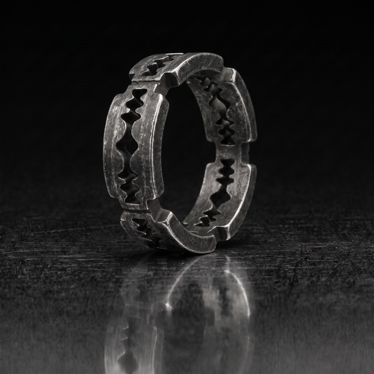 Anillo de afeitar color gris metalizado