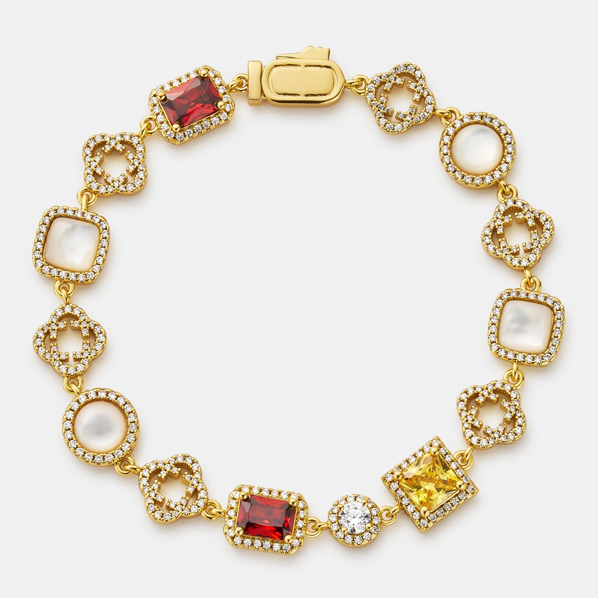 Pulsera de gema helada (oro)
