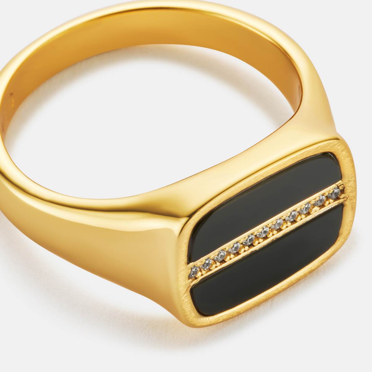 Anillo de sello de ónice helado (Oro)