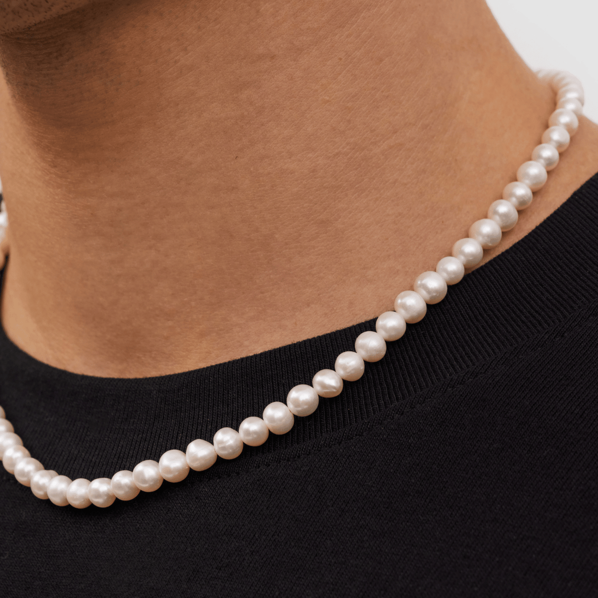 Collar de Perlas Reales Redondeadas (Plata)