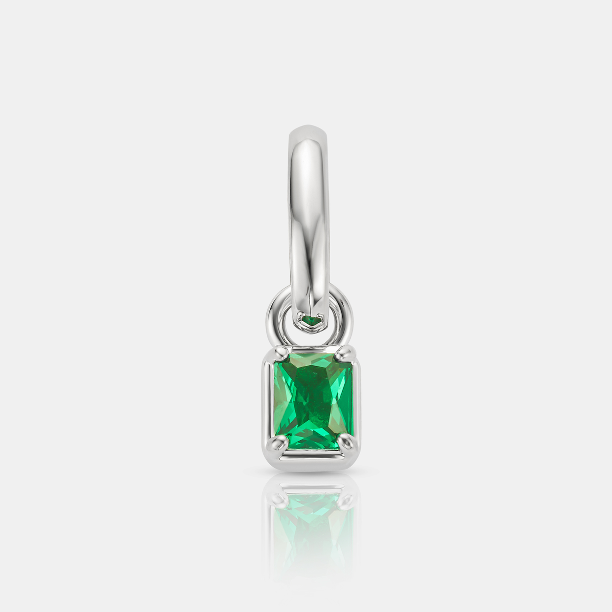Rectángulo Mini de Esmeralda (Plata)