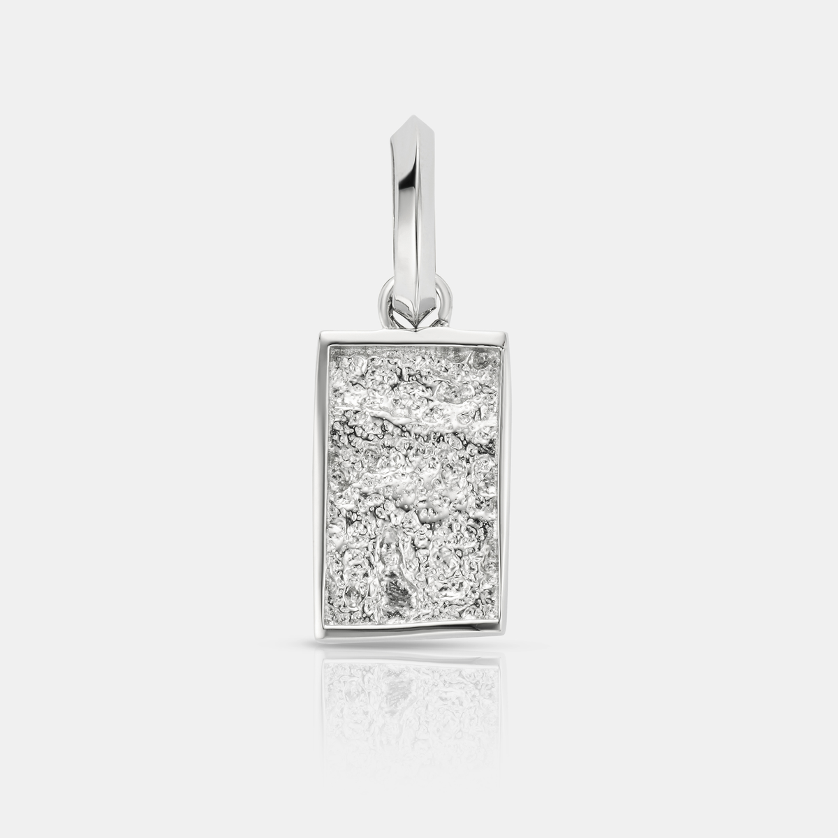 Rectángulo Mini Martillado (Plata)