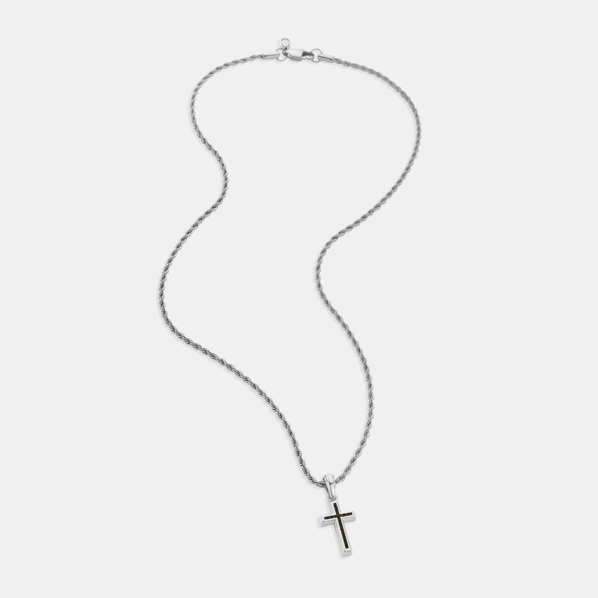 Cruz de Piedra Ónix Mini (Plata)