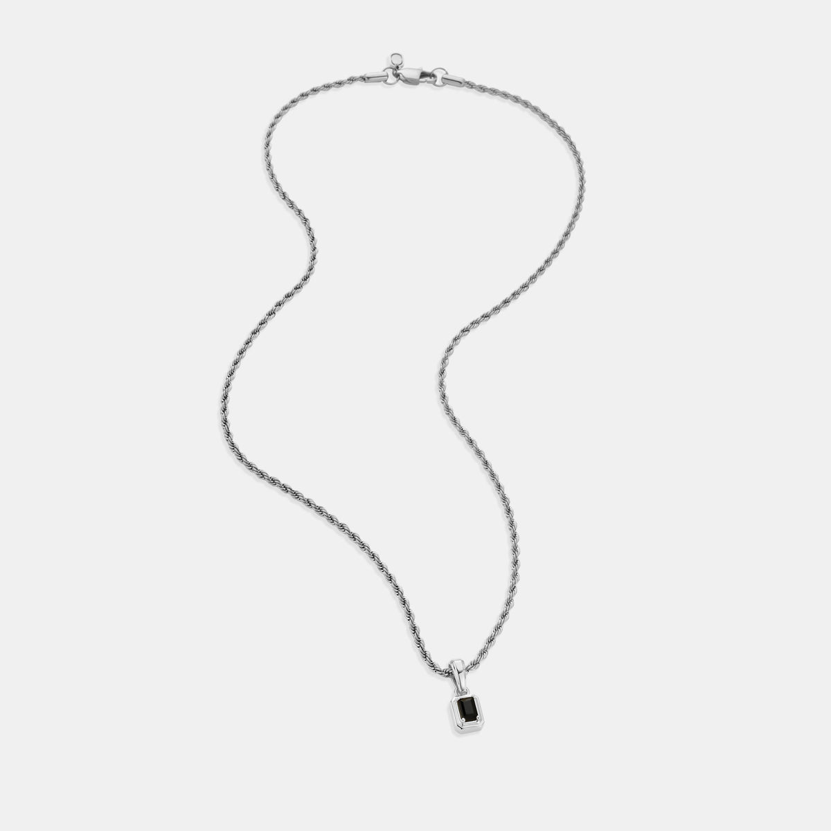 Rectángulo de Piedra Ónix Mini (Plata)