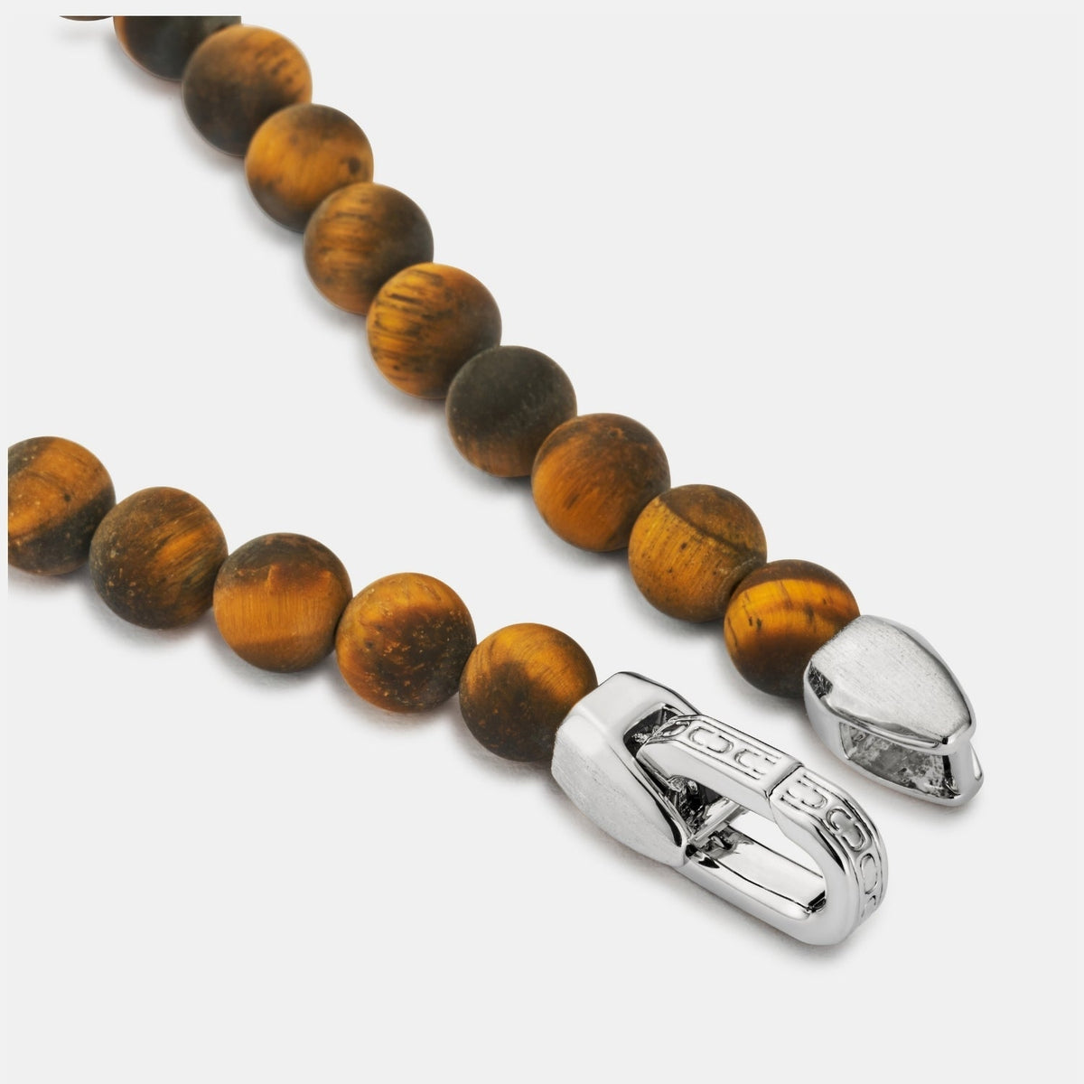 Pulsera de Cierre de Ojo de Tigre (Plata)