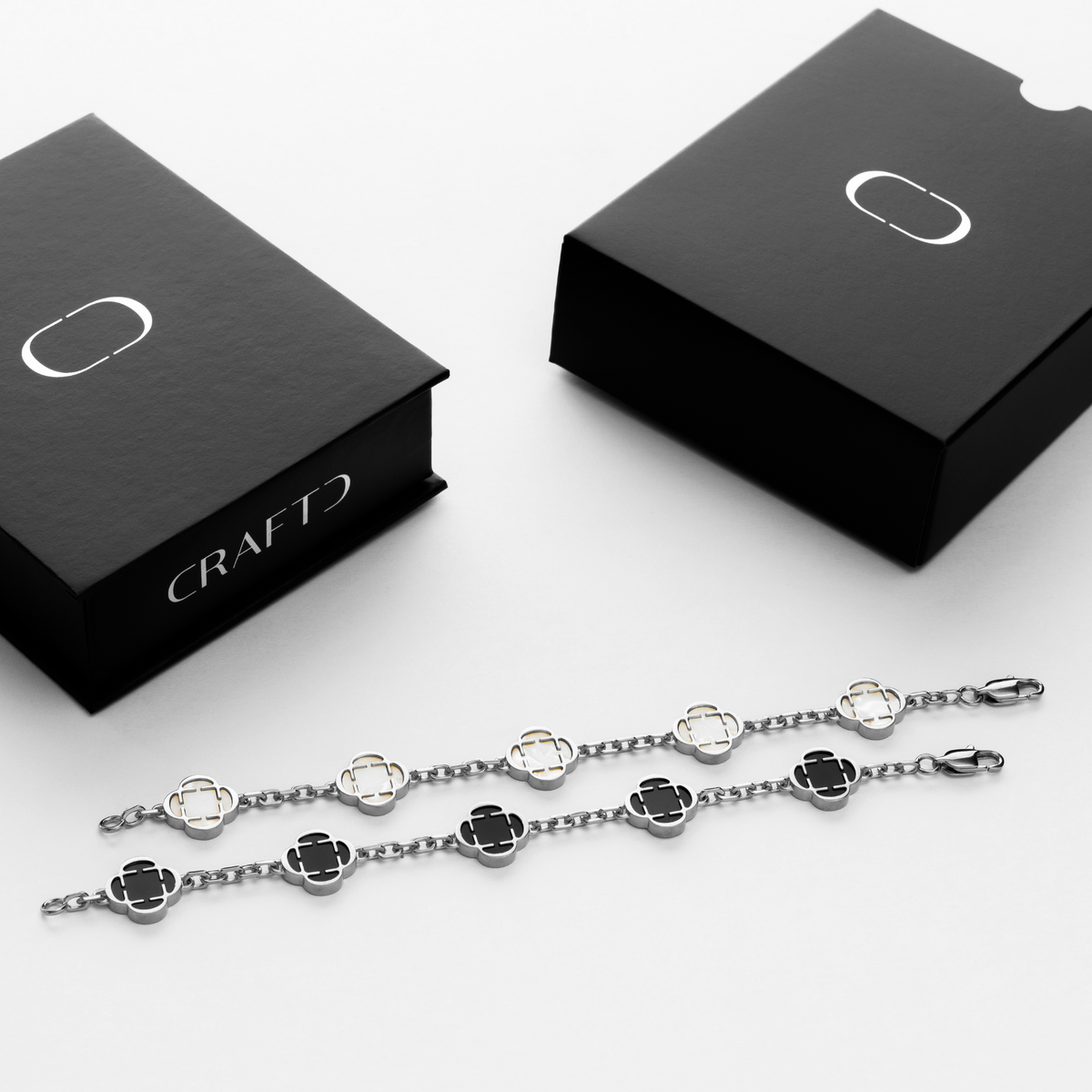 Juego de Regalo de Pulsera de Trébol (Plata)