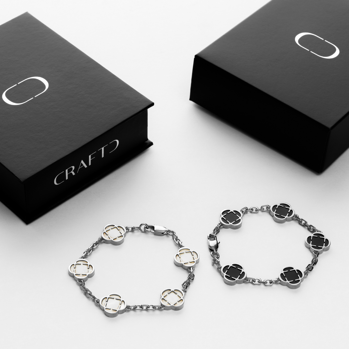 Juego de Regalo de Pulsera de Trébol (Plata)