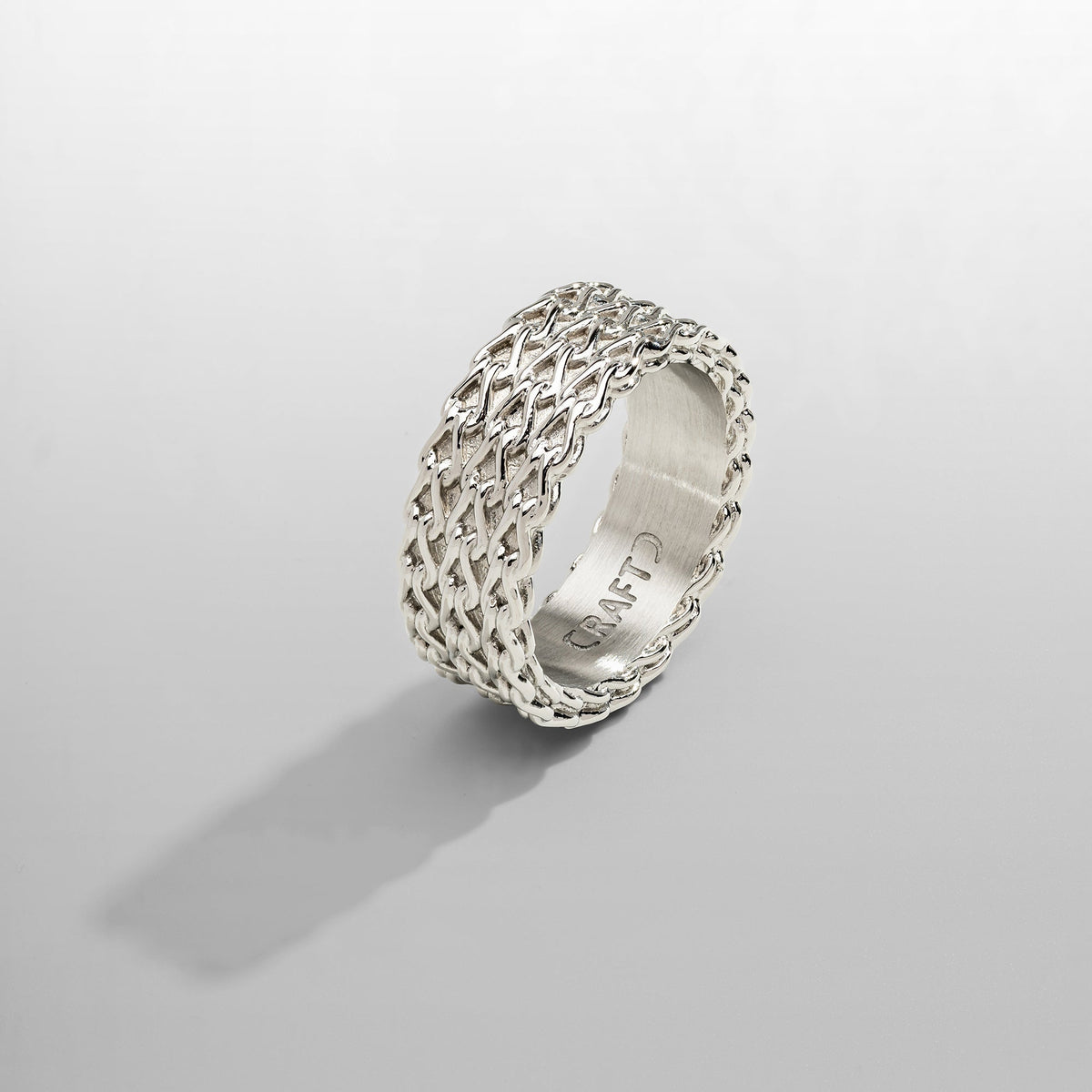 Anillo Apilado de Cuerda (Plata)