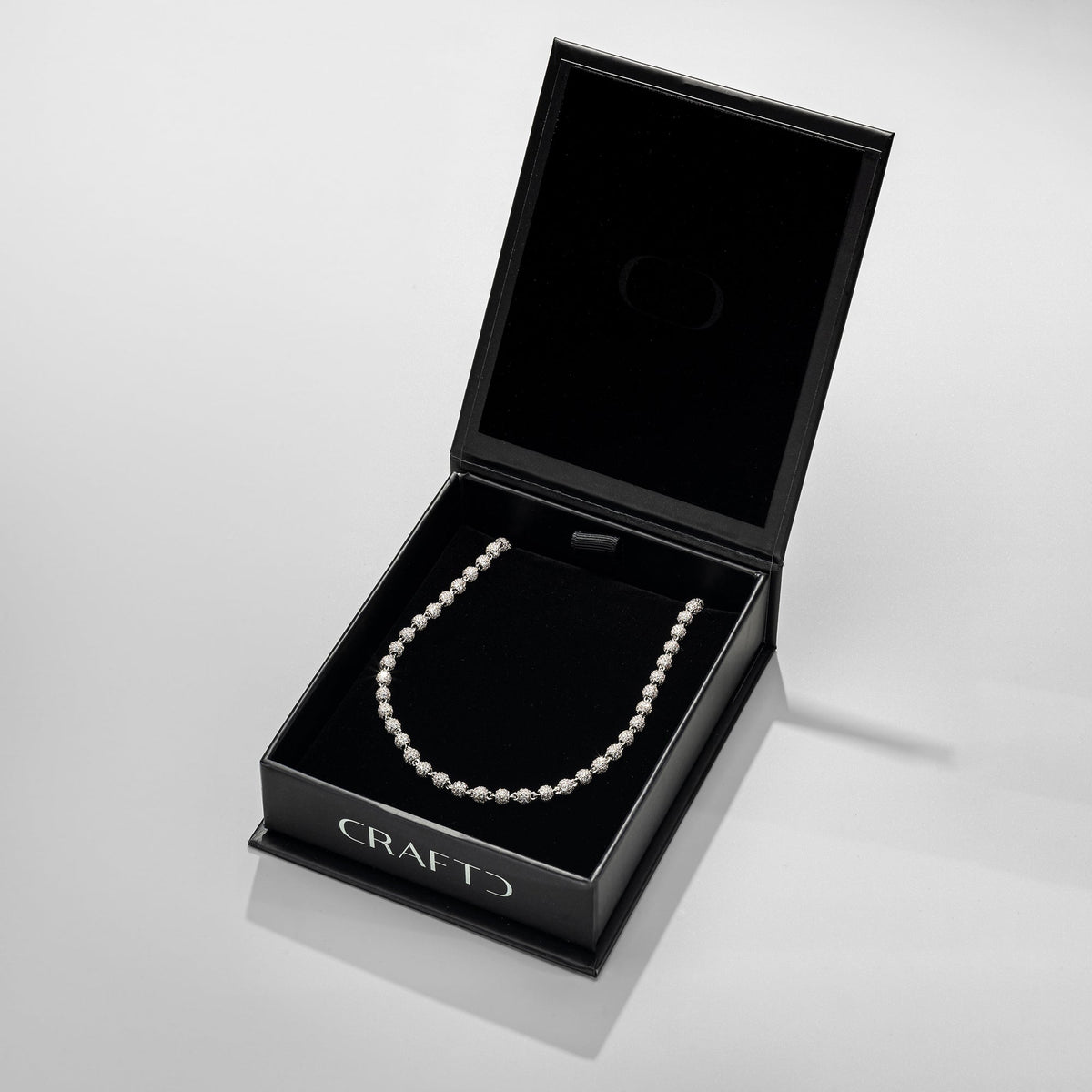 Collar de colgante de bola helada (Plata) 4mm