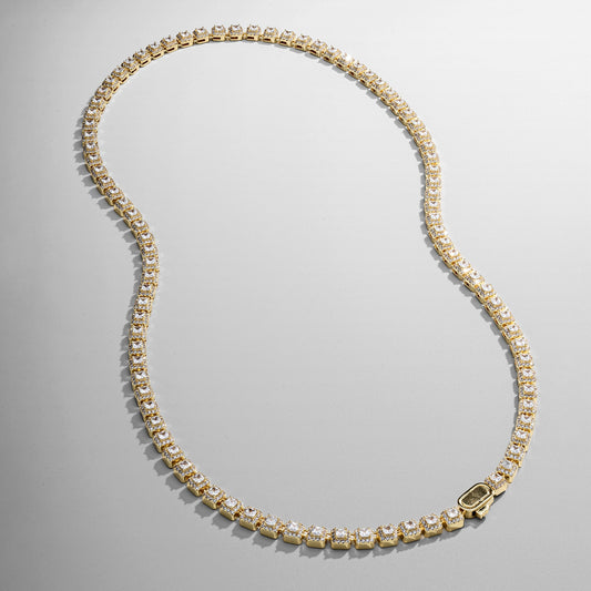 Cadena de Tenis de Piedra Cluster (Oro)