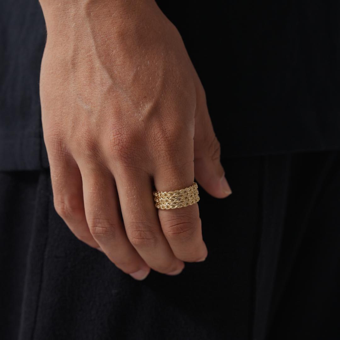 Anillo Apilado de Cuerda (Oro)