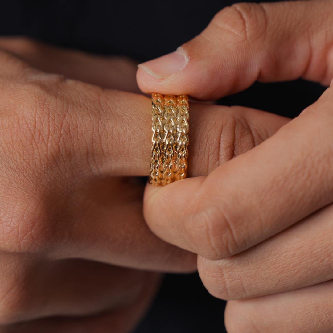 Anillo Apilado de Cuerda (Oro)