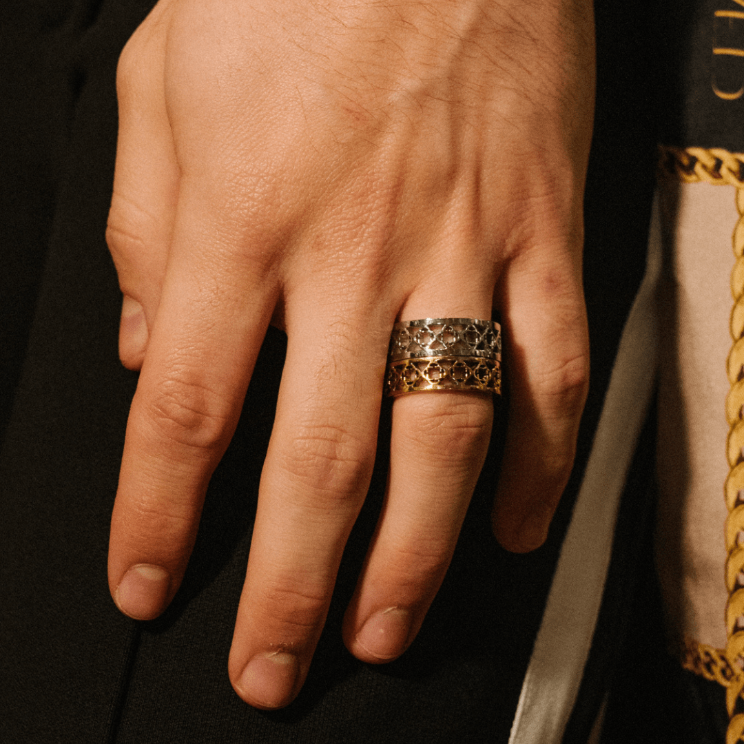Anillo Banda de Trébol (Plata)