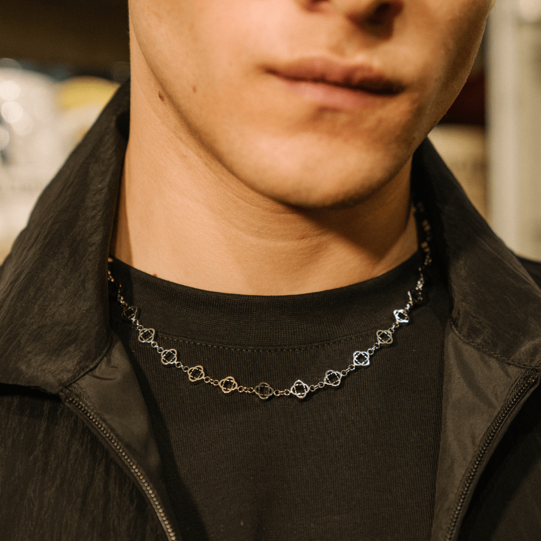 Collar de Enlace de Trébol (Plata)
