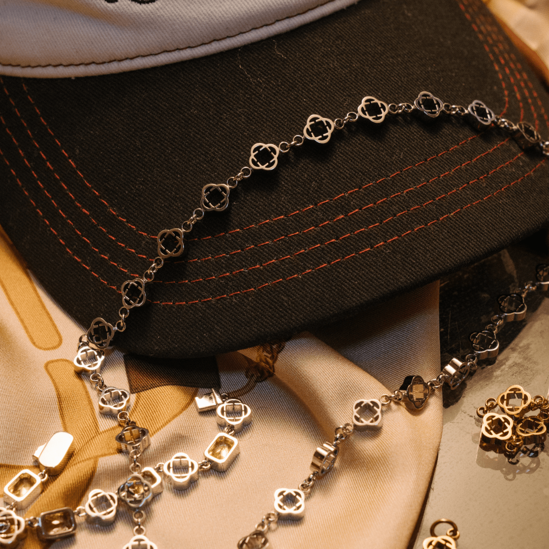 Collar de Enlace de Trébol (Plata)
