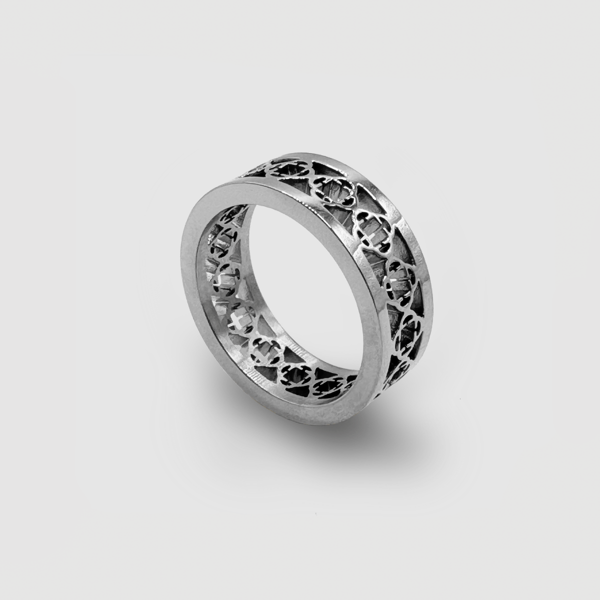 Anillo Banda de Trébol (Plata)