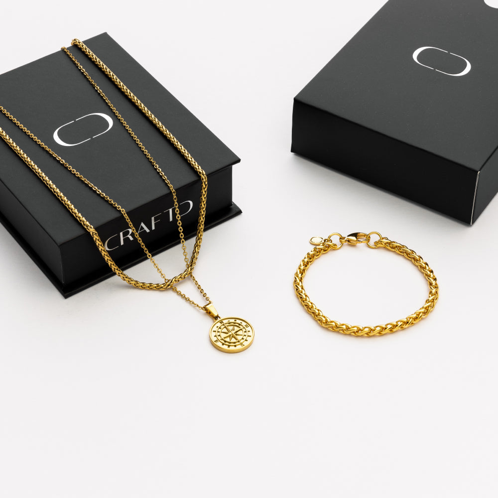Juego de Regalo de Brújula (Oro)