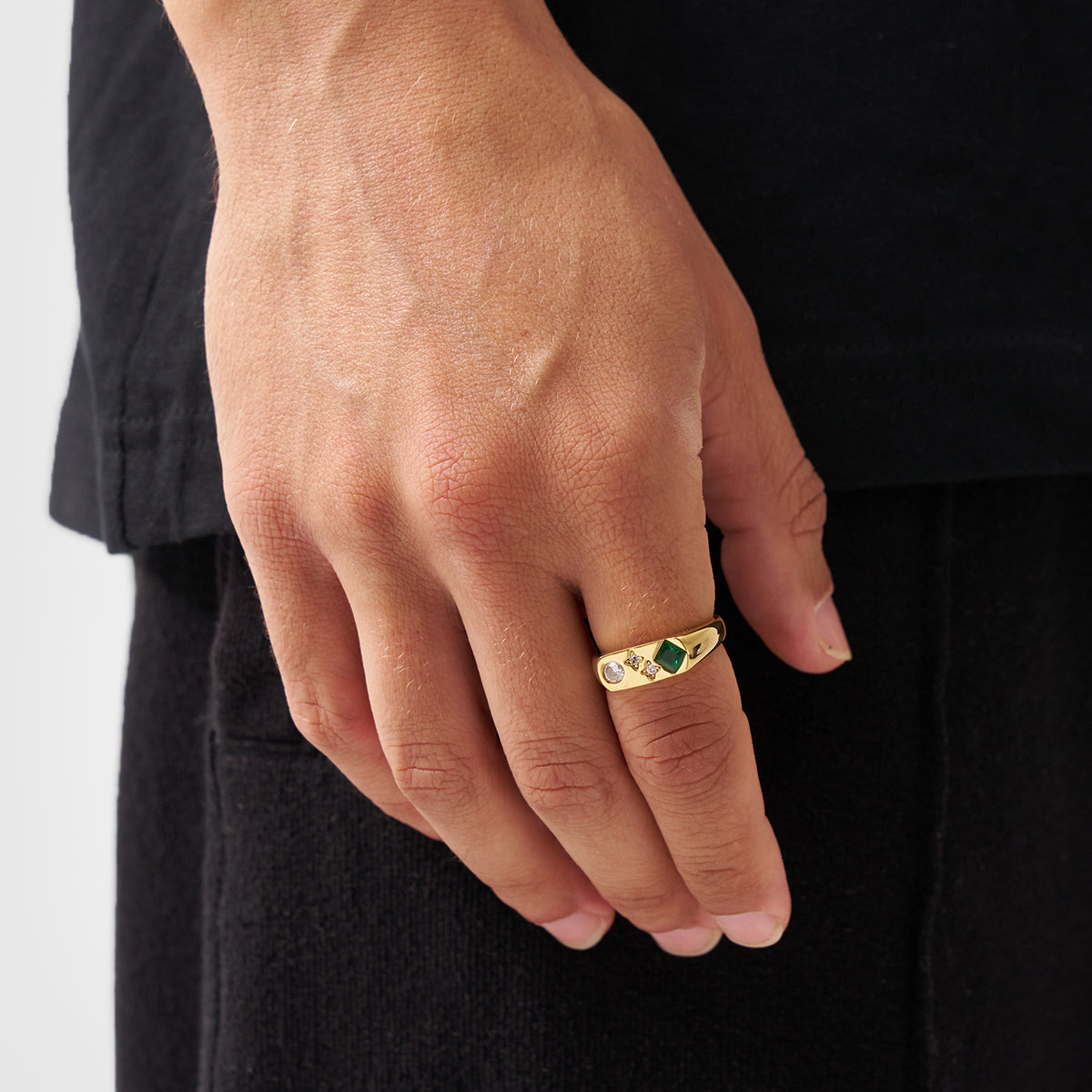 Anillo Sello de Piedra Vintage (Oro)