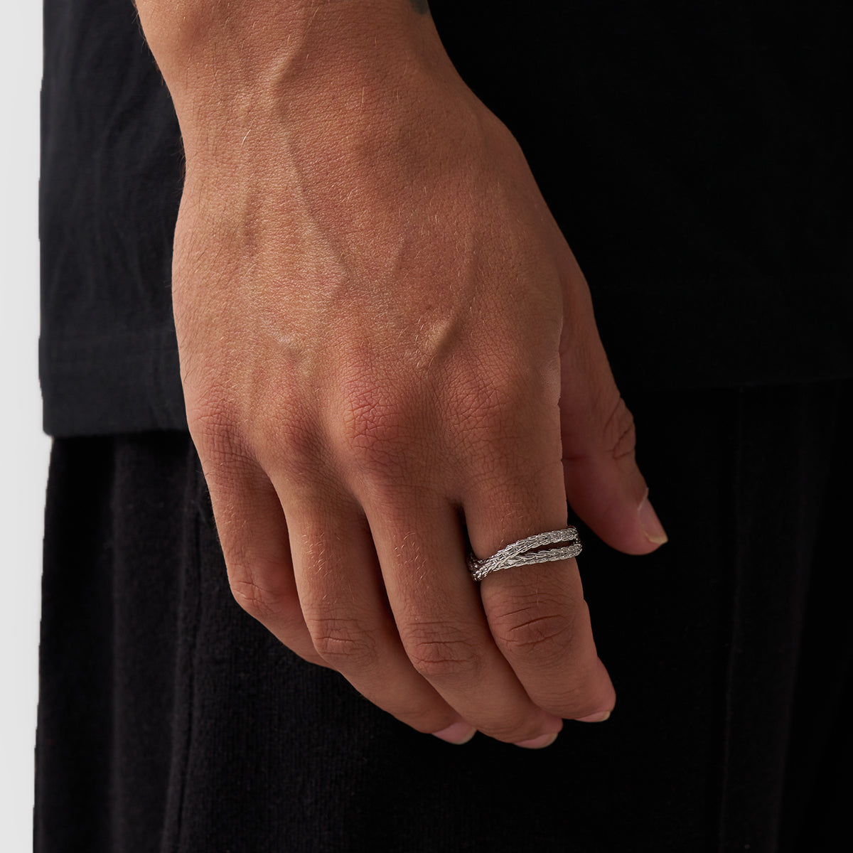 Anillo Envoltura de Cuerda (Plata)