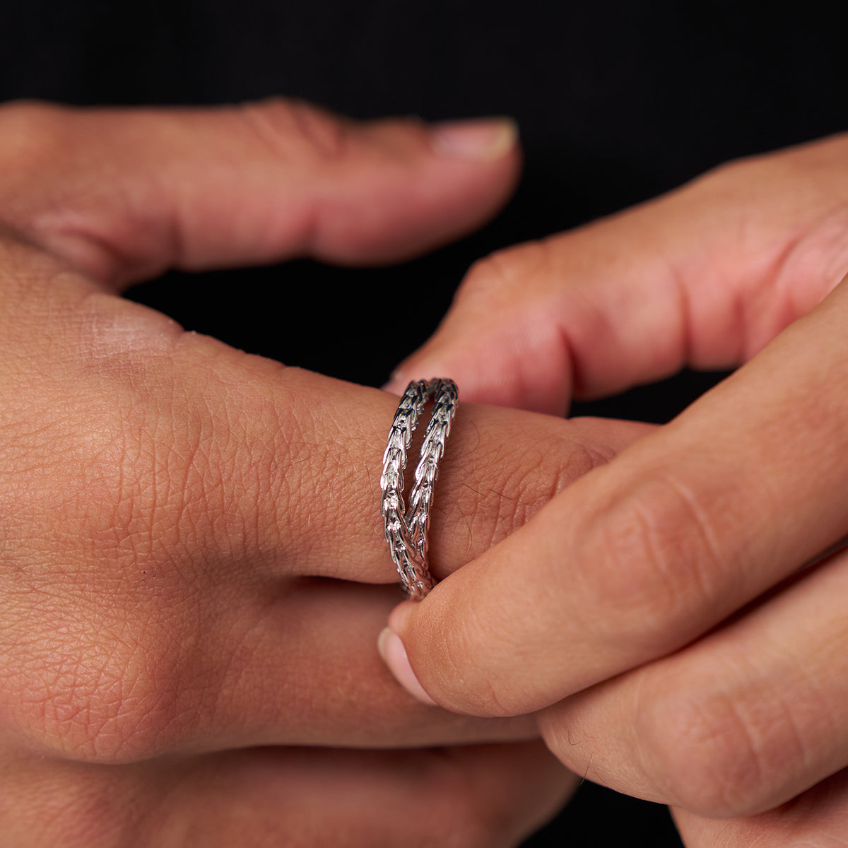 Anillo Envoltura de Cuerda (Plata)