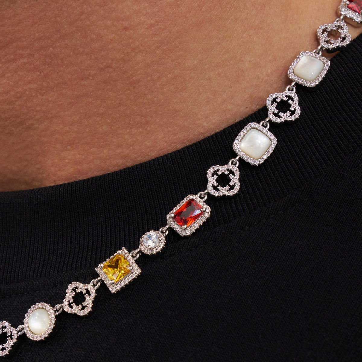 Collar de gema helada (plata)