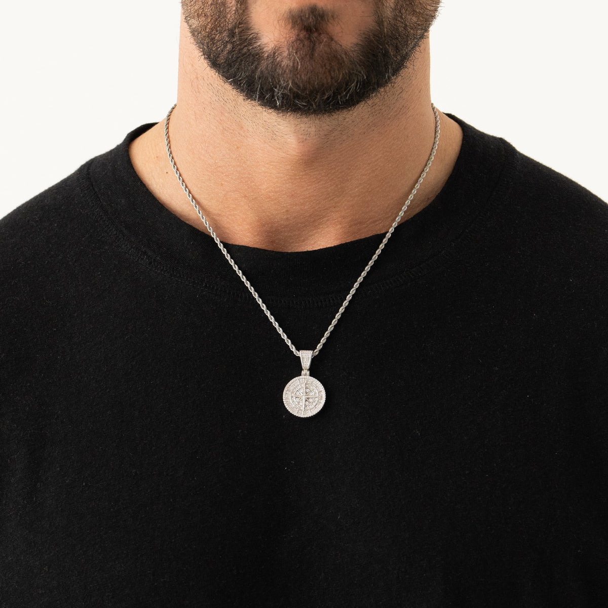 Colgante de Brújula Helada (Plata)